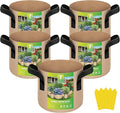 YSSOA 5-Pack 2 Gallon Grow Bags Heavy Duty Thickened Nonwoven Aeration Fabric Pots with Handles, Cloth Pots for Plants, Vegetable, Flower, Tomato Potato
