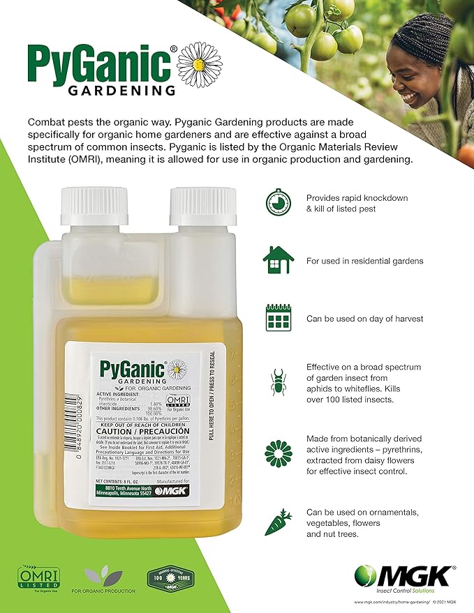Gardening 8oz, Botanical Insecticide Pyrethrin Concentrate for Organic Gardening