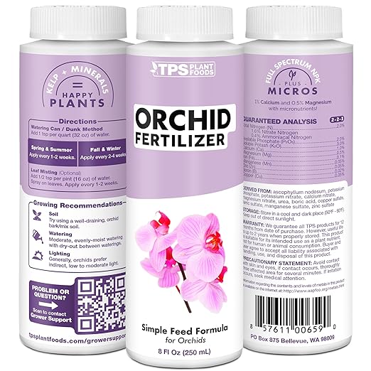 Orchid Fertilizer– Liquid Orchid Plant Food for All Varieties, Supports Healthy Growth & Blooms, 8 oz