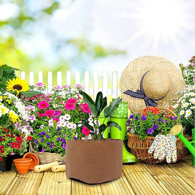 BESPORTBLE 2pcs 40 Gallon Non-Woven Plant Growing Bags with Handles, Thick Breathable Planting Pouches for Vegetable and Root Gardening, Sturdy Nursery Grow Bags for Outdoor Patio and Lawn