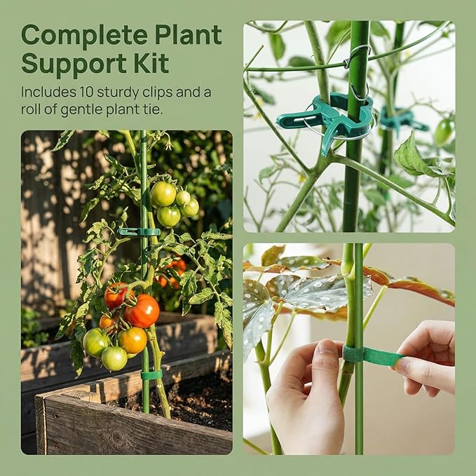 4 Pack Garden Tomato Cage for Pots, 18" Metal Tomatoes Cages Plant Support with Stable Support Rings (18")