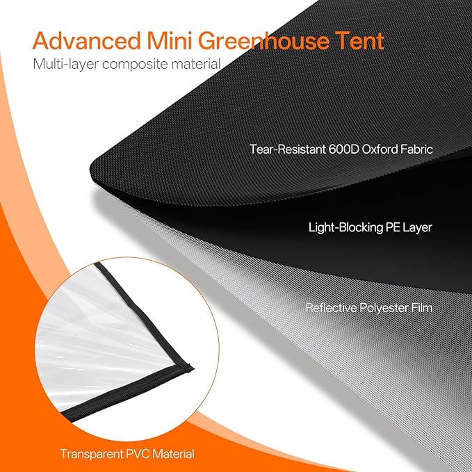 Bstrip Indoor Greenhouse with Grow Light, Plant Stand with 4 Pack 24W Full Spectrum Plant Lights, Plant Shelf with Tent for Indoor Plant, Seed Starting, Seed Tray, 29.5"x13.8"x59"