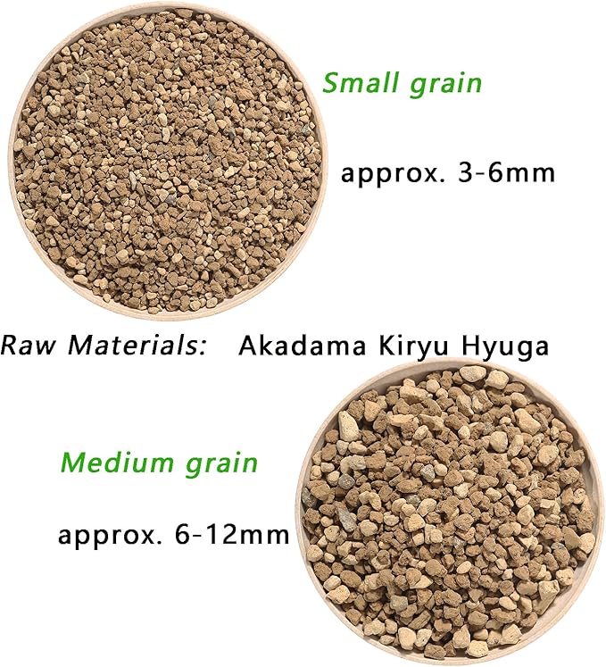 Japanese Akadama Kiryu Hyuga Bonsai Soil Mix, Premium All-Purpose Blend for Bonsai Tree Succulents Orchids and More - Medium Grain 3lb/2qt, Superior Aeration, Drainage & Water Retention
