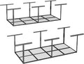 FLEXIMOUNTS 3x8 Overhead Garage Storage Rack,Adjustable Storage Organization System, Heavy Duty Metal Garage Ceiling Storage Racks, 2 pack, Hammertone, Classic Series