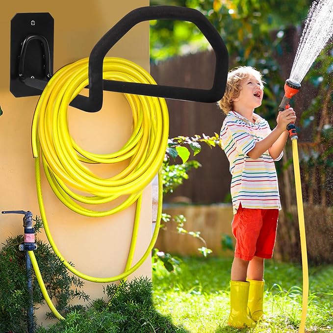 300 ft Garden Hose Holder - Oversized Hose Hanger Wall Mount Water Hose Holders for Outside, Extra Heavy Duty Hose Rack for Garden Hose Storage and Extension Cords