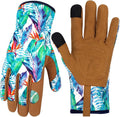 Leather Gardening Gloves for Women Thorn Proof Garden Gloves Touch Screen Working Gloves Gifts,M