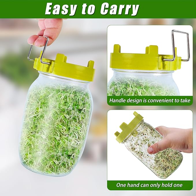 Sprouting Kit Sprouts Growing Kit 34oz Wide Mouth Seed Sprouting Jar Germination Kit 304 Stainless Screen Lid and Stand Blackout Sleeve Tray for Growing Bean Alfalfa Sprout Seeds
