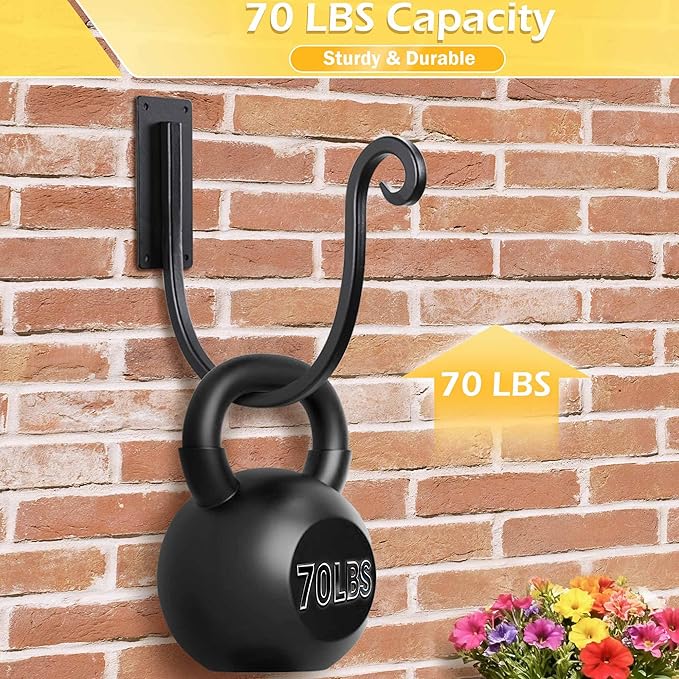 Hose Holders Wall Mount （Metal/8-Inch） Heavy-Duty Garden Hose Hangers Outdoor, Hand-Forged Hose Racks Mount, 2PCs