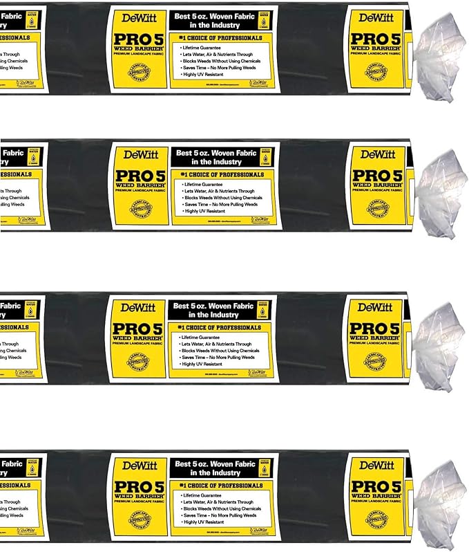Dewitt 6 x 250 Foot Weed and Mulch Barrier Landscape Woven Fabric Ground Cover, Ideal as Fabric for Yards, Grounding Sheets, Fake Rock, or Floor Mat