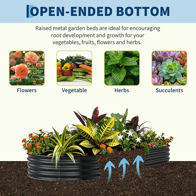 Garvee 2 Pack Galvanized Raised Garden Bed Outdoor, 6x3x1ft Metal Planter Box for Flowers Vegetables, Rust-Resistant Raised Garden Beds for Gardening, Easy Assembly Outdoor Garden Box & Planters, Gray