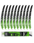 12-Inch Pruning Blades for Wood - Reciprocating Saw Blades Set, FACHLICH Arc Cutting Edge 6TPI Saw Blades for Tree Pruning, Wood Cutting(10 Pack)