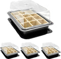 Seed Starter Trays, 12-Cell Kit with Humidity Dome, Reusable Seedling Germinating Plant Trays, 8 x 6 inches (3)
