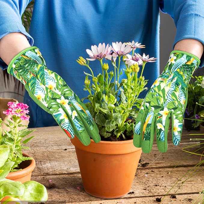 Leather Gardening Gloves for Women Thorn Proof Garden Gloves Touch Screen Working Gloves Gifts,M
