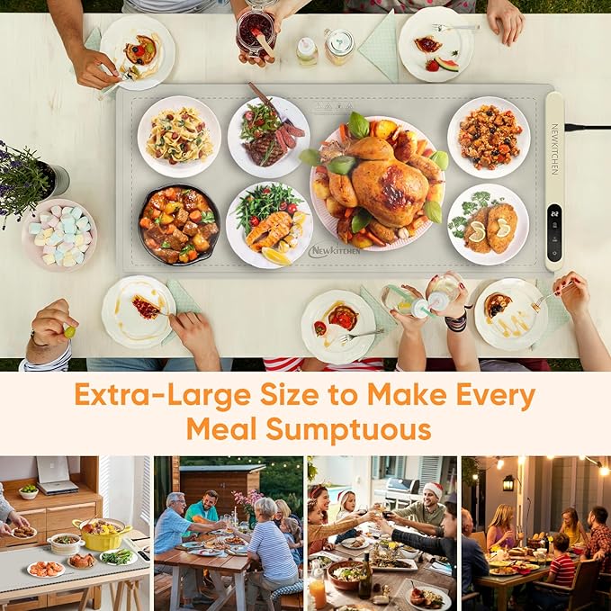 Warming Mat for Food, (XXL 36"x16") Food Warming Mat for Parties Buffet Upgrade Graphene Fast Full Surface Heating -Versatile Food Warmer for Gatherings, Parties, Everyday Use