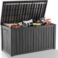 180 Gallon Outdoor Storage Box, Large Resin Deck Box for Patio Furniture Cushion Garden Tools, Waterproof and Lockable Design(Black)