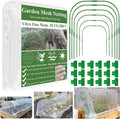 Garden Mesh Netting Kit, Plant Covers 10x30Ft Ultra Fine Mesh Netting & 6Pcs Garden Hoops &18 Clip, Garden Netting Kit for Raised Beds Plants Pest Barrier Greenhouse Row Cover Animal Protection Net