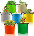Grow Bags, 7 Pack Colorful 5 Gallon Grow Bags, Reusable Fabric Grow Bags, Foldable & Washable for Vegetables, Tomato Pots, Garden & Outdoor Growing