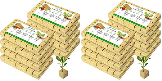 VIVOSUN 1.6 Inch Rockwool Cubes, Grow Cubes for Hydroponics, Cuttings, Cloning, Plant Propagation, Seed Startling, 8 Sheets 224 Plugs (Pack of 2)