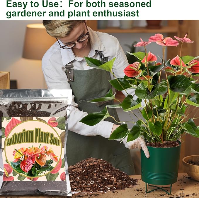 Doter All-Natural Potting Soil for Anthurium & Indoor Plants 2qt - Enhanced Drainage, No Additives | Premium Indoor Plant Soil Mix