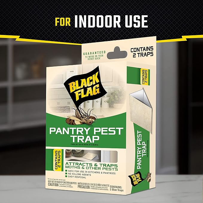 Black Flag Pantry Pest Trap 2 Count, Insect Traps, Safe For Use In Kitchens And Pantries, 12 Pack