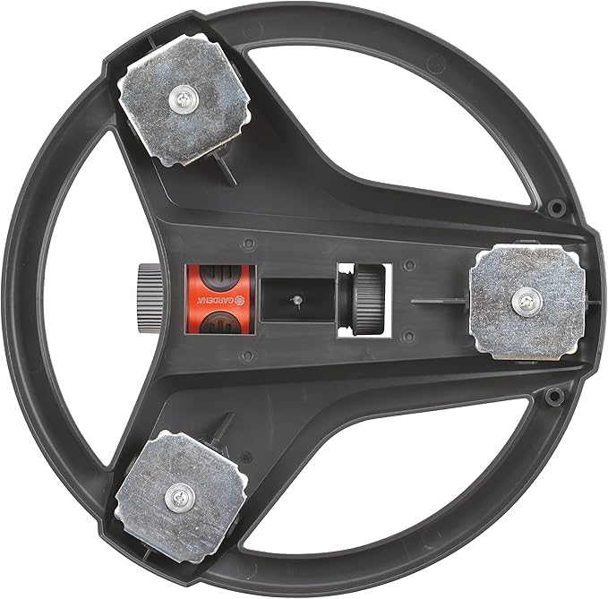 Gardena (69-84BZMX) ZoomMaxx Adjustable Sprinkler with Built in Timer Weighted Base for Precise Watering up to 2,300 Sq Ft, Compatible with Any Hose Brand, Made in Germany 5 Year Warranty