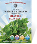 The Old Farmer's Almanac Heirloom Organic Cilantro Seeds (Slow Bolt) - Approx 200 Seeds - Certified Organic, Non-GMO, Open Pollinated, Heirloom, USA Origin