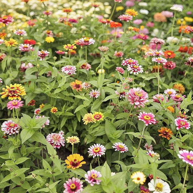 Eden Brothers Zinnia Seeds - Swirls Mixed, Non-GMO Seeds for Planting, 1/4 lb | Low-Maintenance Flower Seeds, Plant During Spring, Zones 3, 4, 5, 6, 7, 8, 9, 10