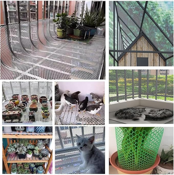 Upgraded Plastic Chicken Wire Fence Mesh 0.7in Poultry Animal Barrier Fence Garden Netting for Farm Poultry Chicken Netting Width 3.3ft(Size:65'L x 3.3'W Roll,Color:Black)