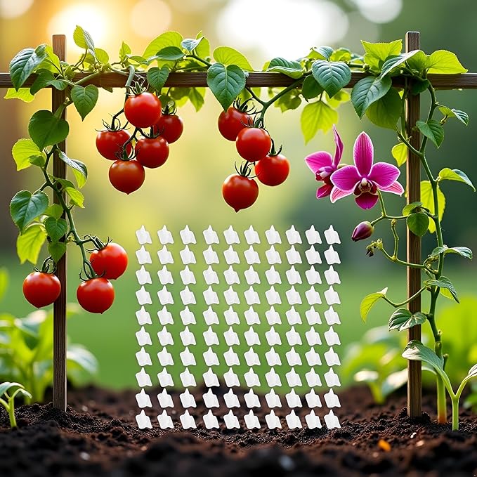 100 Pcs Transparent Plant Grafting Clips Plastic Grafting Clips Tomato Plant Cages Supports Clamp Connects Vines Seeding Grafting Clips Orchid Clips Vegetables Vine Support Fixing Clips(3mm)
