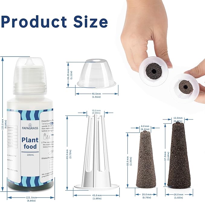 12 Set Seed Pod Kit for Indoor Garden, Hydroponics Garden Accessories for Hydroponic Growing System, Grow Anything Kit with 12 Grow Sponges, 12 Grow Baskets, 12 Grow Domes,100ml Plant Food