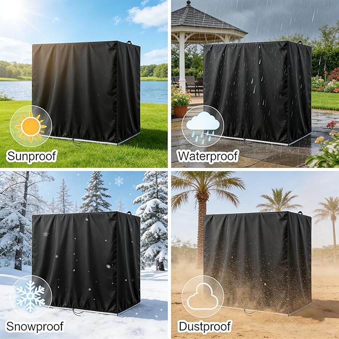 Kasla Storage Cabinet Cover, Outdoor Chest Storage Waterproof Cover, Weatherproof Cabinets Covers for Kitchen Patio Garden Backyard - 56"Lx29"Wx67"H