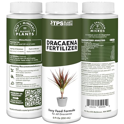 Dracaena Fertilizer – Liquid Plant Food for Rich Green Leaves & Strong Cane Growth, 8 oz