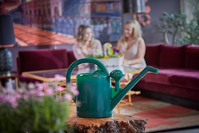 Consolidated Plastics Durable Swiss Watering Can with UV Protection, Ergonomic Handle for Indoor/Outdoor Gardening, Made in Switzerland (10 Liter, Green)