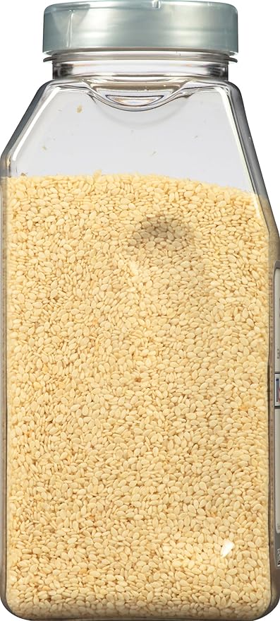 McCormick Culinary Whole Sesame Seed, 16 oz (Pack of 6) - Six 16 Ounce Containers of Hulled Whole White Sesame Seeds Perfect for Noodle Dishes, Sushi, Stir-Fries and Coating for Meat and Fish