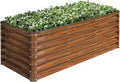 SnugNiture 6x2x2FT Galvanized Raised Garden Bed Kit, Metal Planter Box for Planting Plants Vegetables, Brown