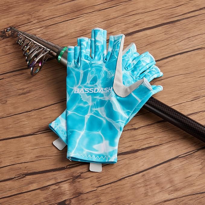 BASSDASH ALTIMATE UPF 50+ Women’s Fishing Gloves UV Sun Protection Fingerless Gloves for Kayaking Paddling Hiking Cycling Driving Shooting Training