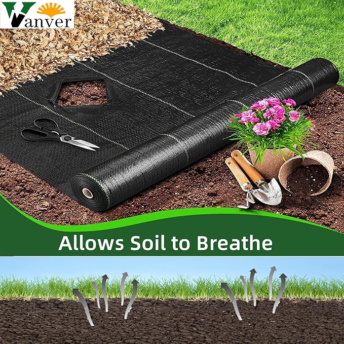 3ft x 250ft Weed Barrier Landscape Fabric Heavy Duty,3.2 OZ Premium Garden Weed Blocker Fabric for Weed Control, Plastic Ground Cover with Woven Weed Cloth,Durable Landscaping Fabric