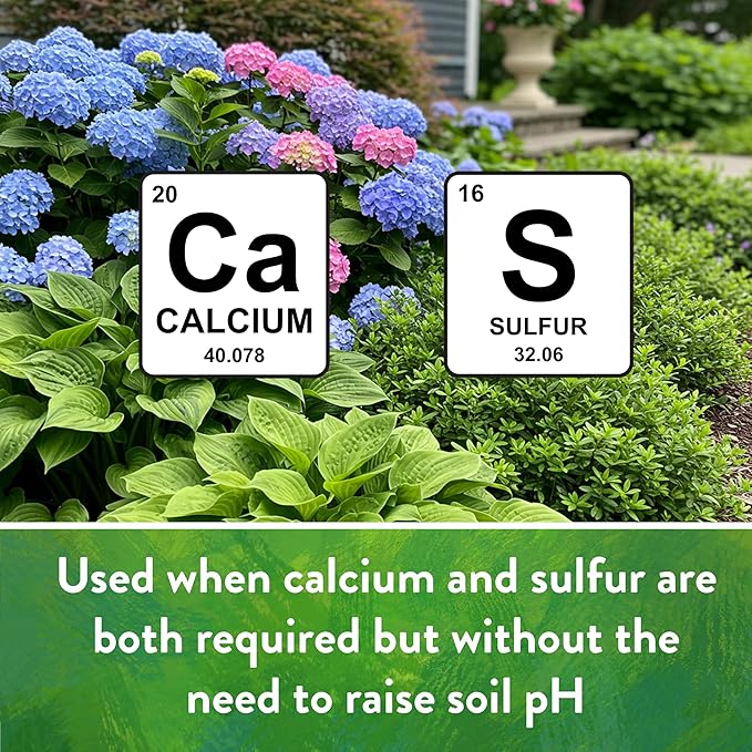 Down To Earth All Natural Fertilizers Organic Prilled Garden Gypsum - Calcium Sulfate Loosens Clay Soil Greens Grade Mini Granules, 5 lb