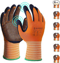 Schwer 6 Pairs Safety Work Gloves MicroFoam Nitrile Coated, Level 4 Abrasion & A1 Cut Resistant Nylon Working Gloves with MicroDot Grip, Touchscreen, Used for General Work, Gardening, LT5619, M