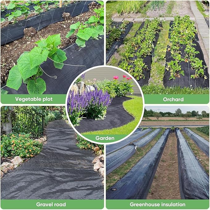 4 x 200FT Garden Landscape Fabric Weed Barrier Fabric Heavy Duty, Weed Blocker Fabric, High Permeability for Weed Blocker Weed Mat, Driveway Fabric, Weed Control Garden Cloth(2 Pack 4x100FT)