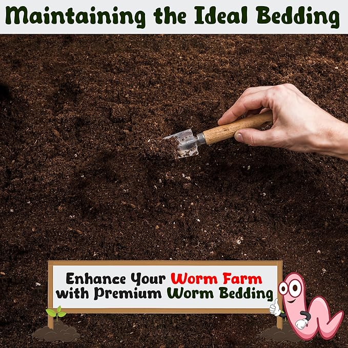 10lb Worm Bedding for Nightcrawlers and Red Wigglers (Worms Not Included) - Vermicompost Bin Worm Bedding for Earthworm Castings - Earthworm Food for Organic Potting Soil Gardening Mix