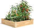 Greenes Fence Classic Cedar Raised Garden Bed, 4' x 4' x 10.5" (1/2" Thick) - Made in USA with North American Cedar