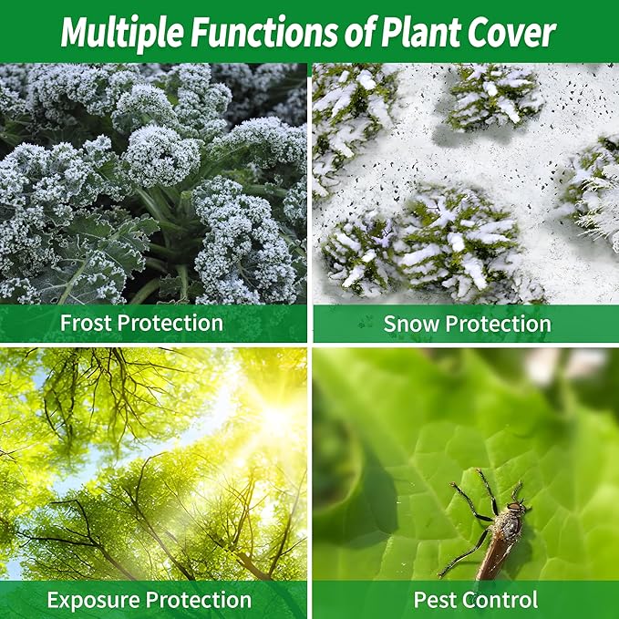 Avalution Plant Covers Freeze Protection, 10x30 FT Frost Cloths for Outdoor Plants, 0.9 oz/yd² Reusable Frost Blankets for Outdoor Plants, Row Covers for Vegetables Season Extension