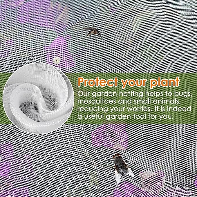 Mesh Plant Cover 3PCS,Garden Netting Mesh Outdoor,Netting for Tomato Plants,Garden Bug Netting Plant Cover,Bird Netting for Garden,Fruit Tree Netting (1.9 x 2.6 ft)