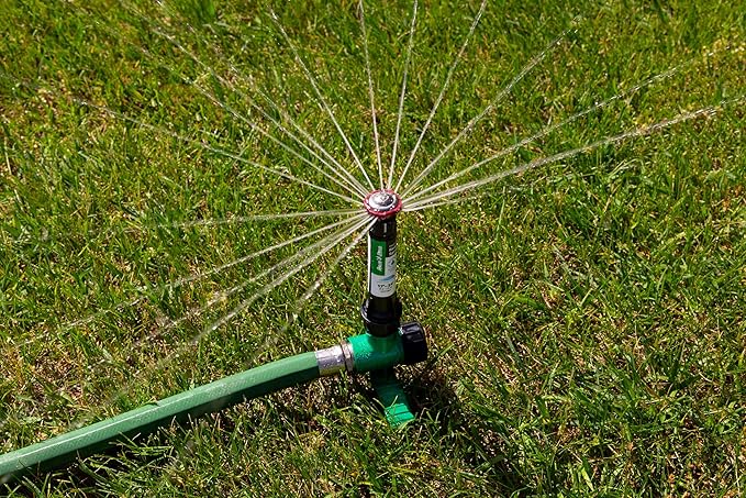 Rain Bird RVANSP Hose-End High-Efficiency Pro Rotary Sprinkler on Large Metal Spike, Hand Adjustable, 45° - 270° Pattern, 17' - 24' Spray Distance (Pack of 12)