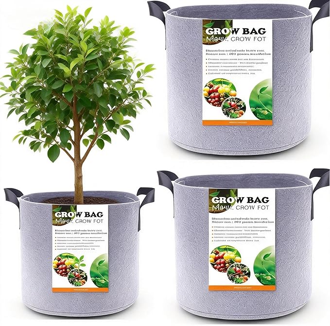 Grow Bags,Gallon Pot,Gallon Grow Bag,Fabric Plant Vegetable Pots,15-35 Gallon Nursery Pots,Deep Plant Pot, Gallon Grow Bags with Handles,3pcs (35 Gallon)