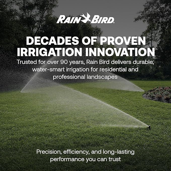 Rain Bird 1802HDSPRS Pressure Regulated 1800 Series Dual Spray 2 Inch Pop Up Sprinkler Head, 4 Pack -Water Efficient Lawn Sprinkler with 180 Degree Half Pattern, 1/2 in NPT, Up to 15 Ft Spray Distance