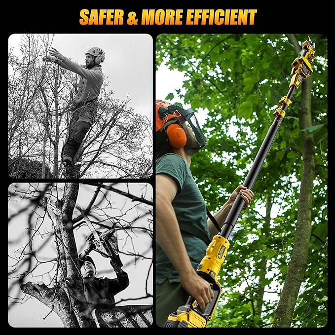 2-IN-1 Electric Pole Pruning Shears Cordless Compatibility with Dewalt 20V MAX Battery, 1.6" Cutting Diameter Pruner, 14.8 FT MAX Extension Pole Saws for Tree Trimming(NO Battery) (Pruning Shears-1)