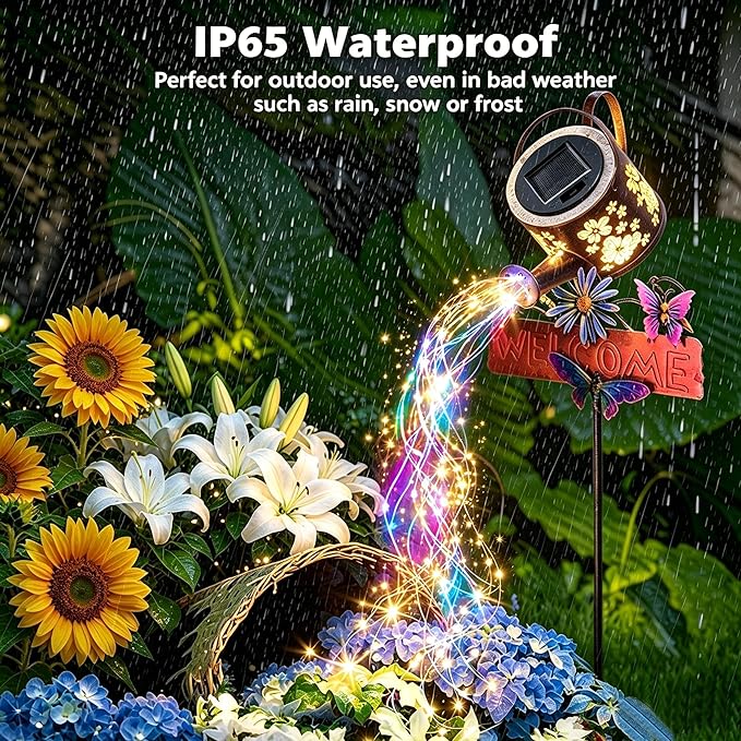 Solar Watering Can Light - Solar Lights Yard Decorations Outdoor,Garden Decor Lights for Yard,IP65 Waterproof Hanging Lantern Lights,Outside Garden Flower Bed Decor Light for Moms Birthday