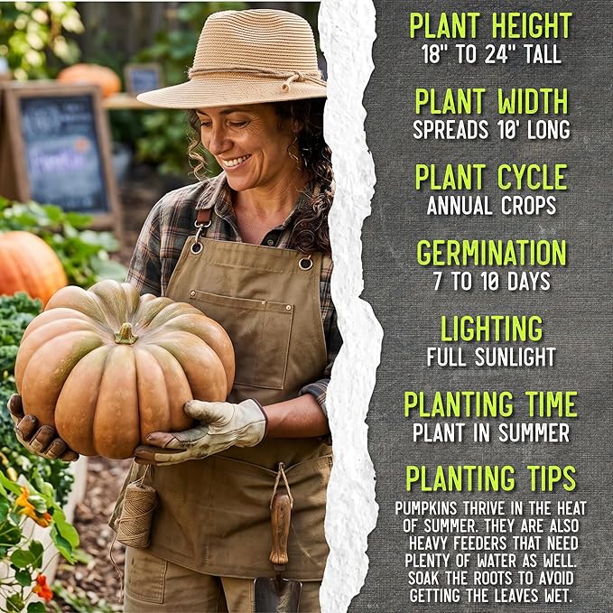 Seed Needs Fairytale Pumpkin Seeds for Planting | Non-GMO Heirloom & Untreated | Bulk French Pumpkins Seed to Plant an Outdoor Home Grown Pumpkin Patch